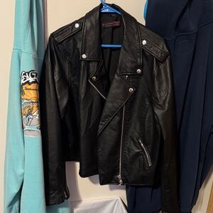 No Boundaries Black Leather Moto Jacket